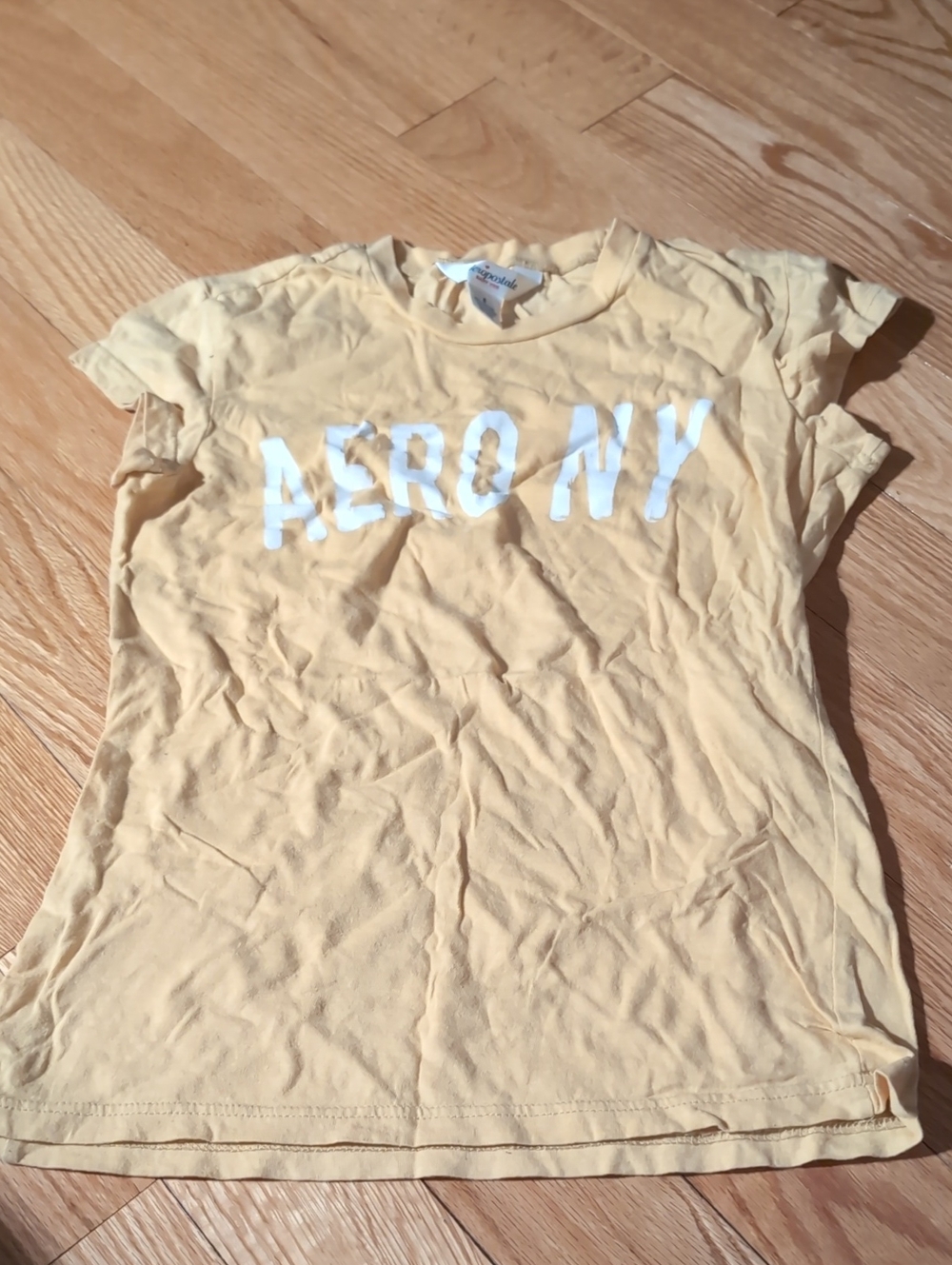 Aeropostale Yellow Graphic Logo Tee